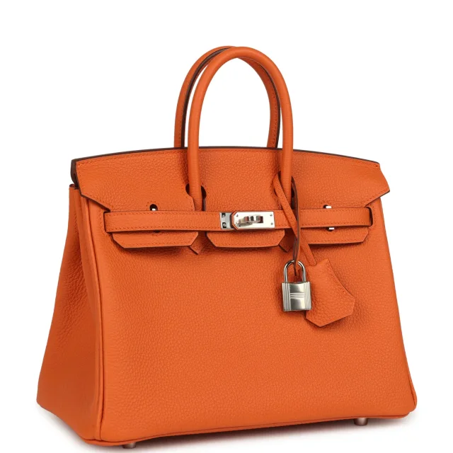 Hermès Birkin 25 Orange Togo Palladium Hardware in Orange Togo leather from Madison Avenue Couture, photo 2 of 9