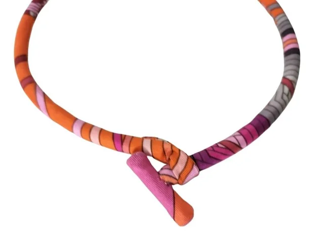 Hermès Necklace Petit h Brides de Gala Soie Multicolor Silk Choker in Multicolor Silk from The Reluxe