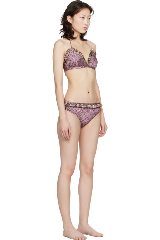Anna Sui Purple Satin Bikini, photo 2 of 4 from SSENSE