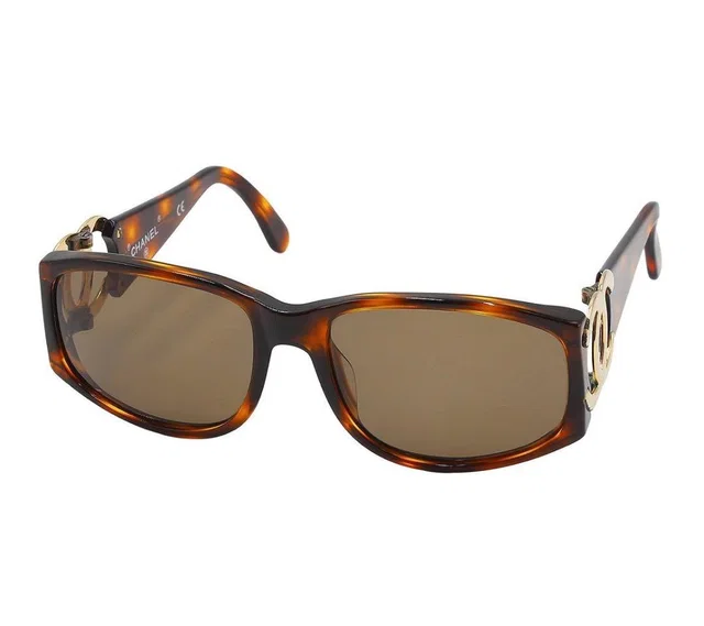 Chanel Side CC Logo Tortoiseshell Sunglasses Eyewear from The Reluxe