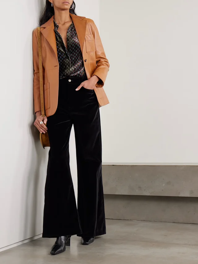 LA DOUBLEJ Cotton-velvet wide-leg pants in Black, photo 2 of 2 from NET-A-PORTER (Canada)
