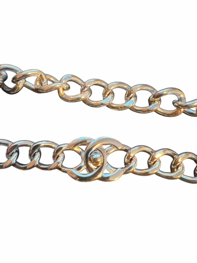 Silver Chanel Turnlock Choker in Silver Leather from Luxury Promise