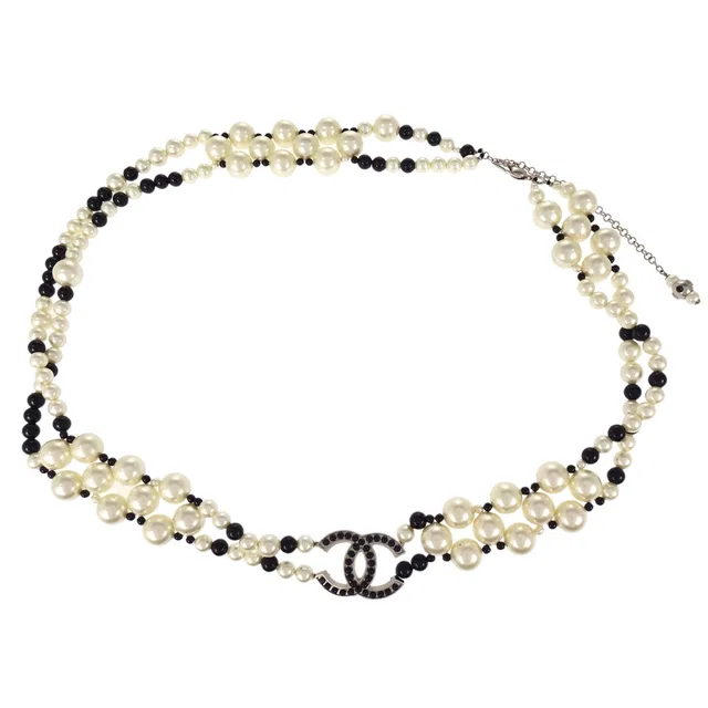 Chanel Costume Pearl Necklace Rhinestone 03C from AMORE Vintage Tokyo