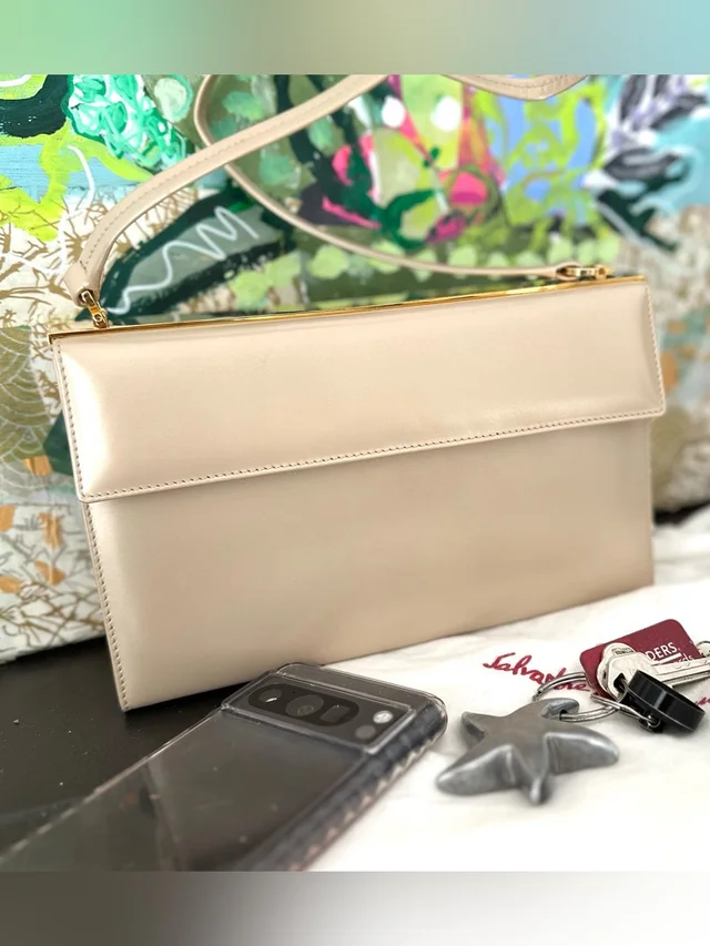 Ferragamo Cream Leather Shoulder Bag in White Leather from Poshmark, photo 1 of 1
