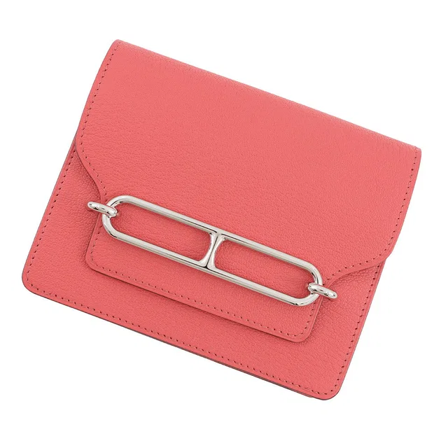 Hermès Roulis Slim Rose texas Chevre Myzore Goatskin in Pink Goatskin from GALLERY RARE