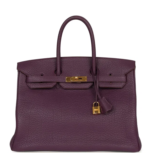 Hermès Birkin 35 Cassis Fjord Gold Hardware in Goatskin from Madison Avenue Couture