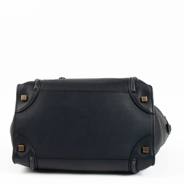 Celine Blue Leather Luggage Mini Tote Bag in Blue Leather from Labellov, photo 5 of 8