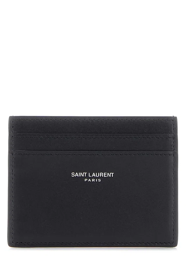 Saint Laurent Card Case — Black Exterior: Leather Cases in Black Leather from HEWI