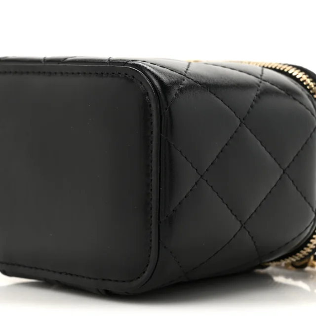 Chanel Quilted Mini Perfect Fit Vanity Case in Black Calfskin from FASHIONPHILE, photo 9 of 11