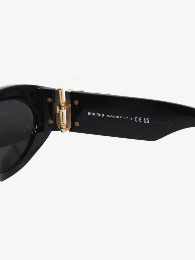 Miu Miu Black abd gold oval sunglasses in Black from Sign of the Times, photo 5 of 7