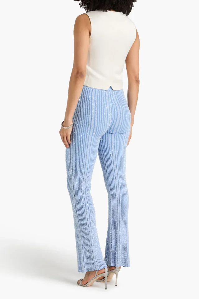 Missoni Sequin-Embellished Ribbed-Knit Bootcut Pants, photo 3 of 4 from THE OUTNET