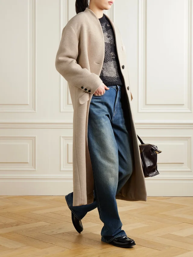 MARANT ÉTOILE Eris wool-blend coat in Beige, photo 2 of 2 from NET-A-PORTER (Canada)