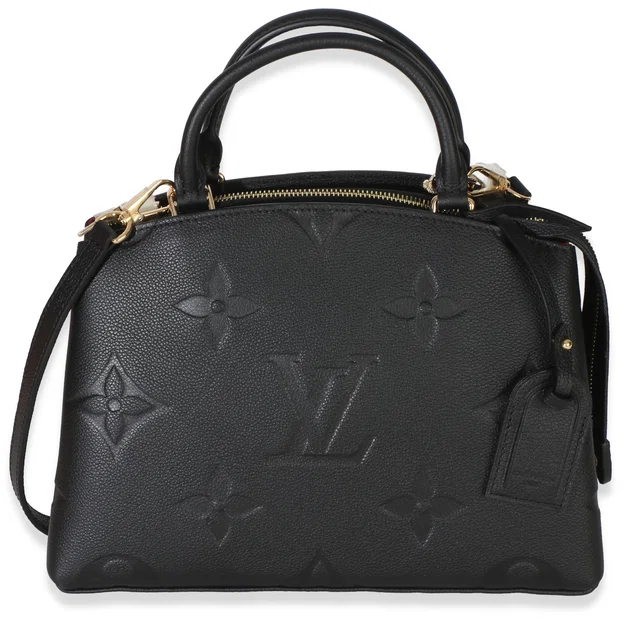 Louis Vuitton Black Monogram Giant Empreinte Petit Palais Leather Handbag in Black Leather from HEWI