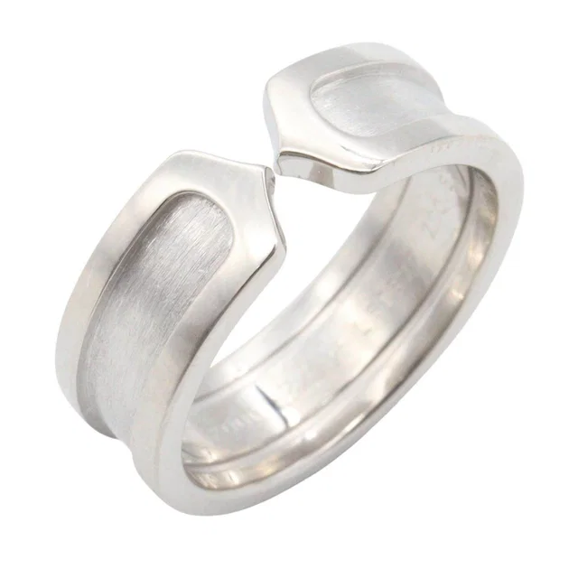 Cartier C2 Au750 White Gold Ring Size 12 in White from LuxUness