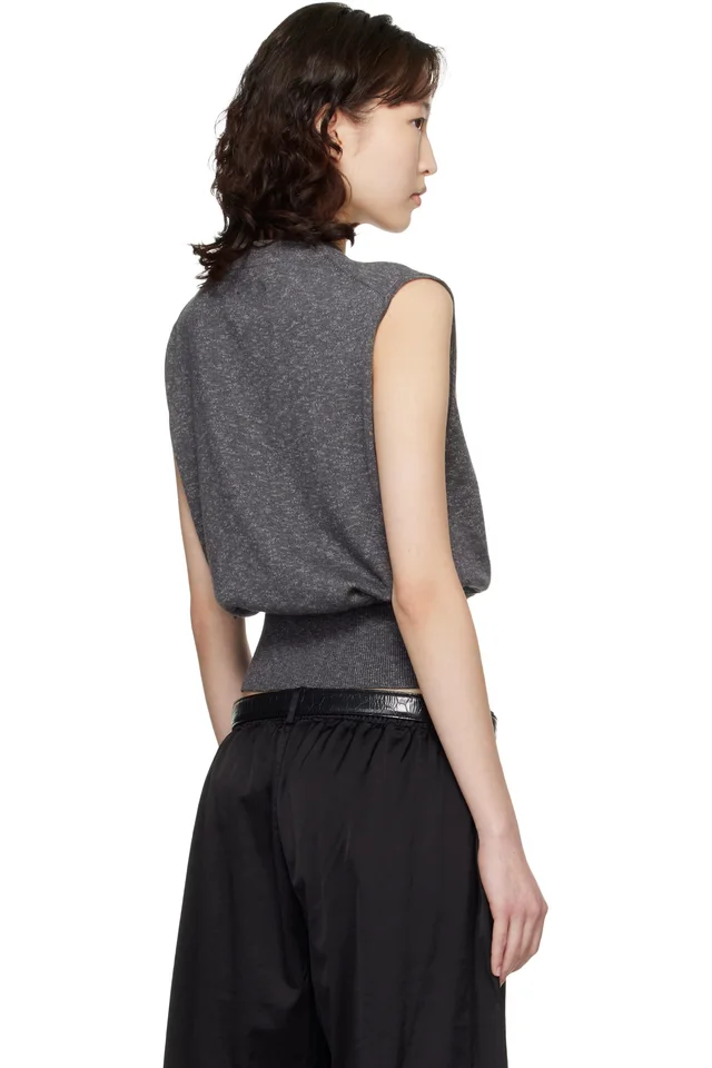 Cordera Gray Flecked Cotton Waistcoat, photo 3 of 5 from SSENSE