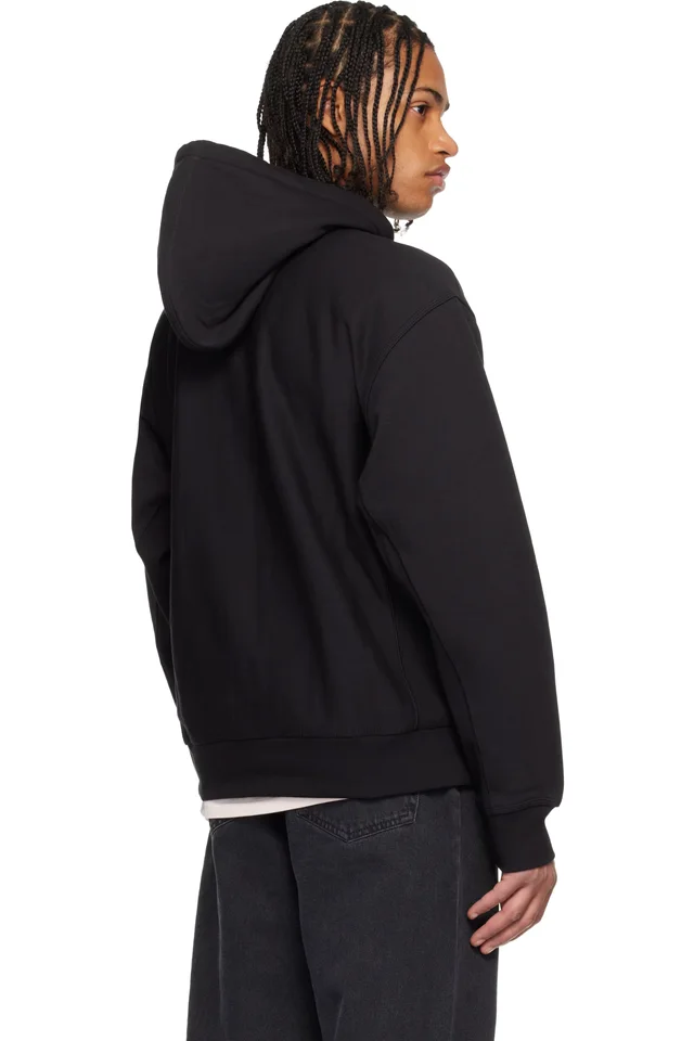 Carhartt Work In Progress Black American Script Hoodie, photo 3 of 4 from SSENSE