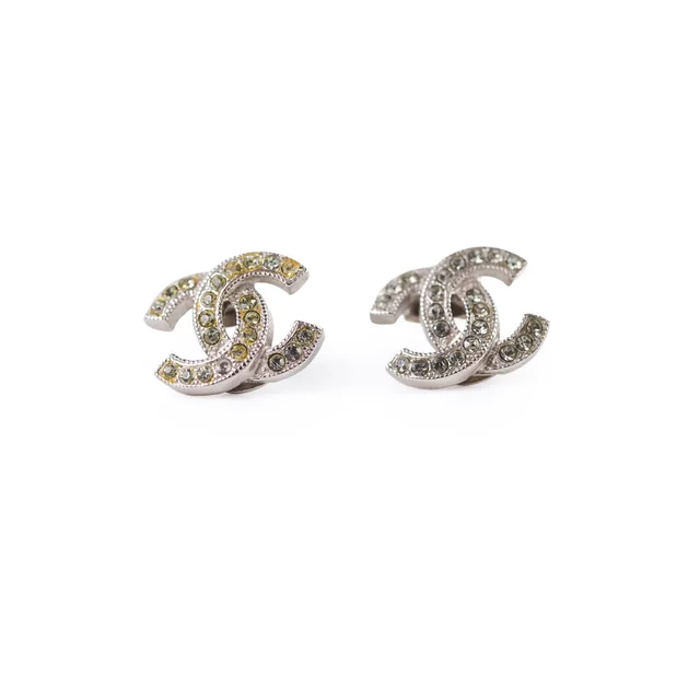 Chanel CC Logo Rhinestone Earrings Costume Jewellery from The Purse Affair