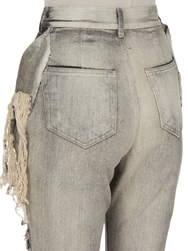 Rick Owens Drkshdw fringe-trimmed bootcut jeans, photo 6 of 7 from SENSER
