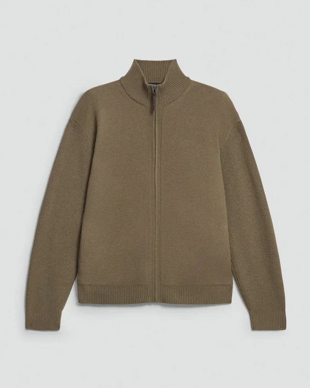 Theory Turtleneck Cardigan in Boiled Wool, photo 2 of 2 from Theory