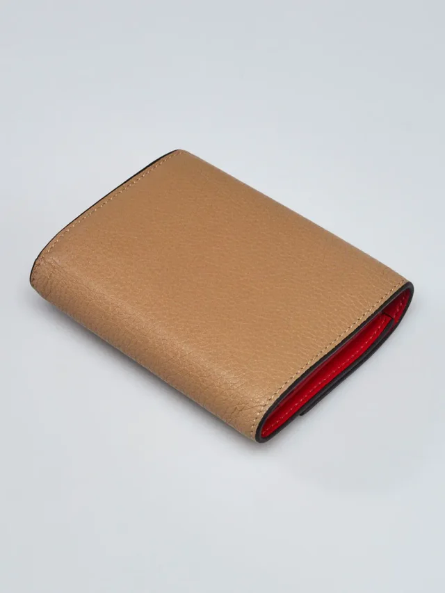 Celine Grained Leather Trifold Compact Wallet in Beige Caviar leather from Yoogis, photo 3 of 6