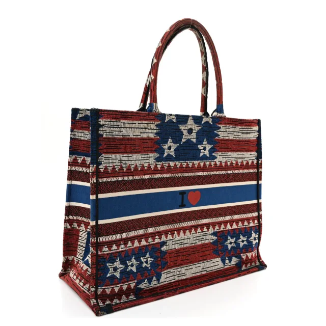 Dior Embroidered Large Exclusive US Book Tote Multicolor in Multicolor Canvas from FASHIONPHILE, photo 3 of 13