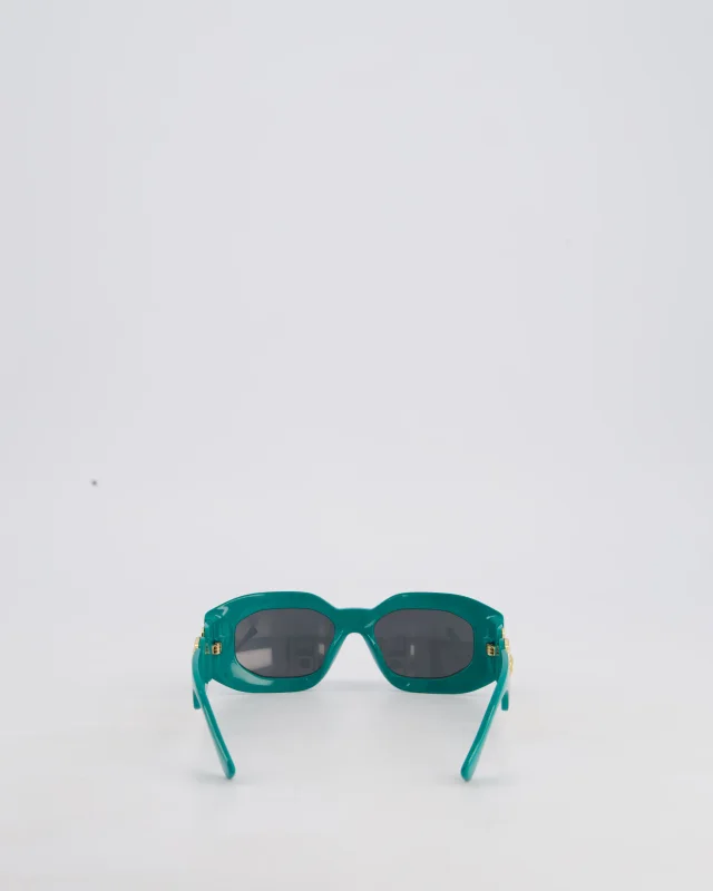 Versace Maxi Medusa Turquoise Sunglasses with Gold Logo Detail in Blue from Sellier, photo 4 of 4