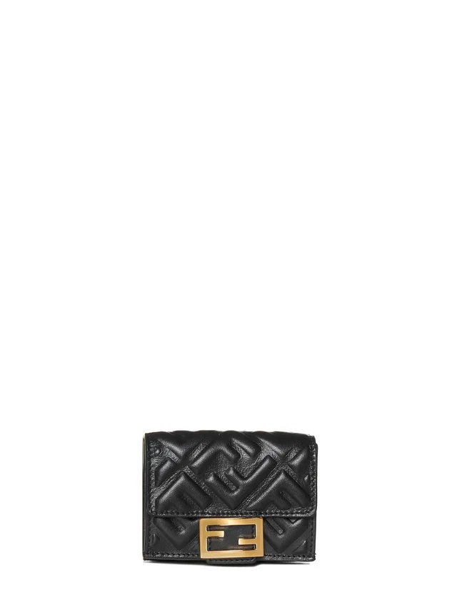 Fendi Quilted Lamb Skin Wallet — Black & Purses in Black from HEWI