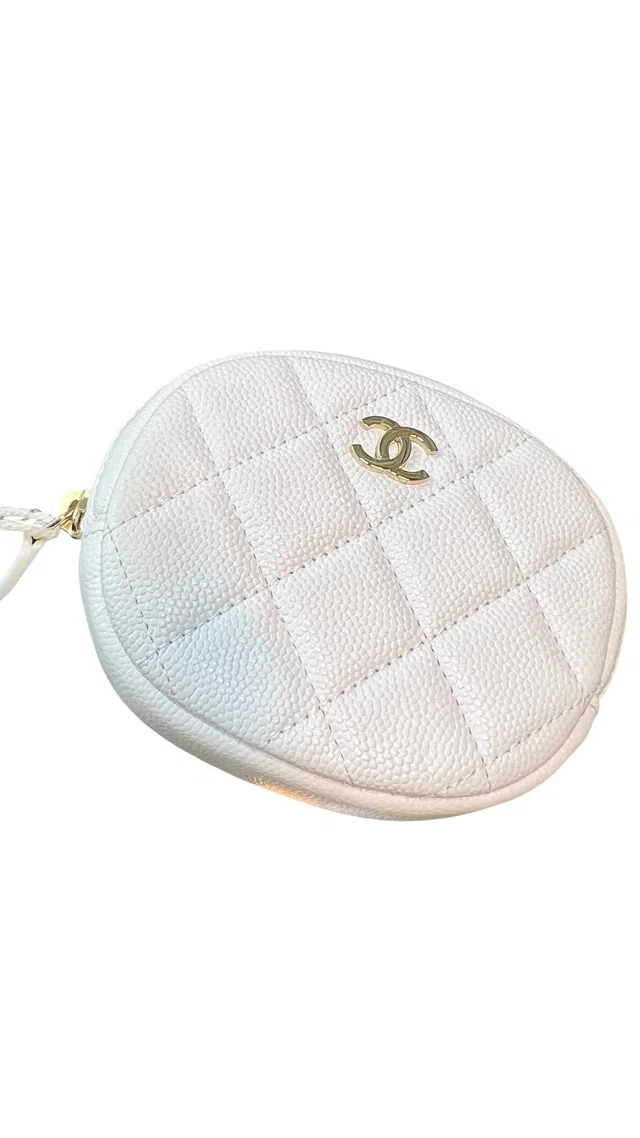 Chanel Zipped Coin Purse White Caviar GHW #28 in White Caviar leather from Luxury Promise
