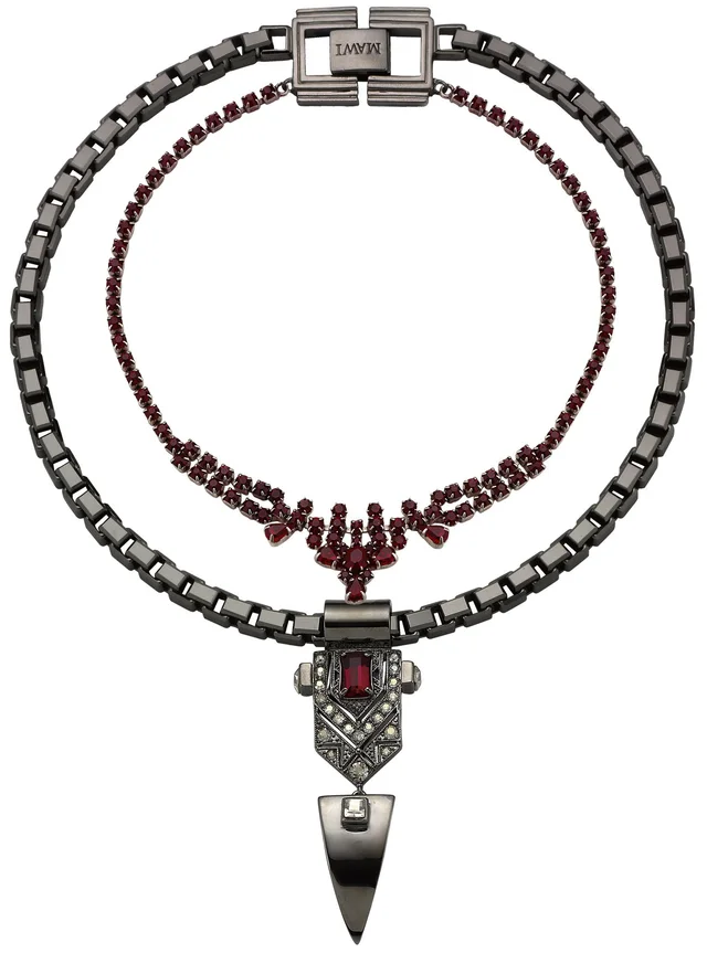 MAWI Layered Deco Fangs Necklace, Hematite from Cultstatus, photo 1 of 1