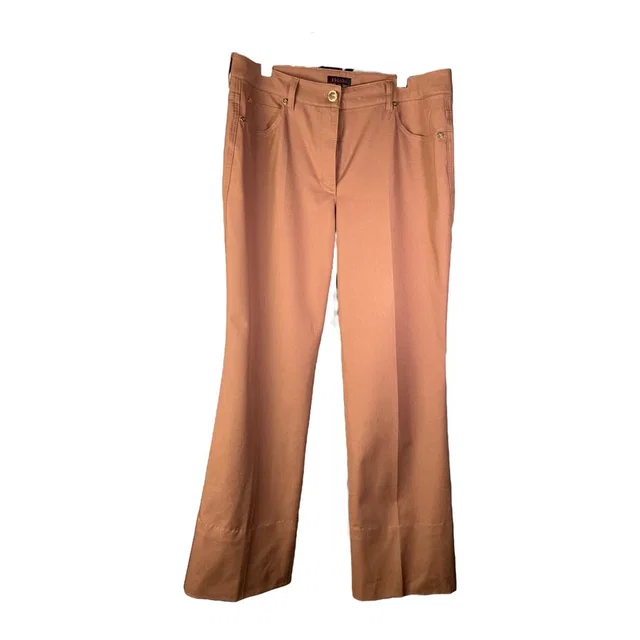 Escada Pants Womens 40 Brown Straight Leg Cotton Jeans Trouser High-Rise Stretch in brown|red from Poshmark