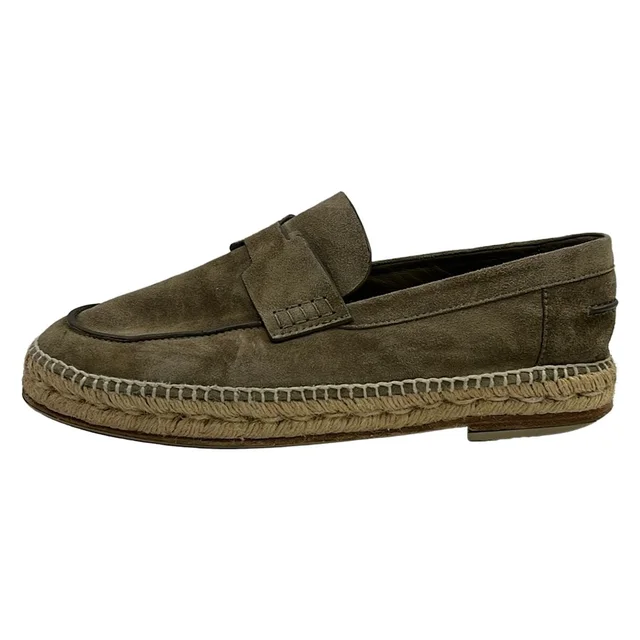 Hermès Trip Slip-On Loafers Dark Brown Espadrille in Brown Suede from The Reluxe