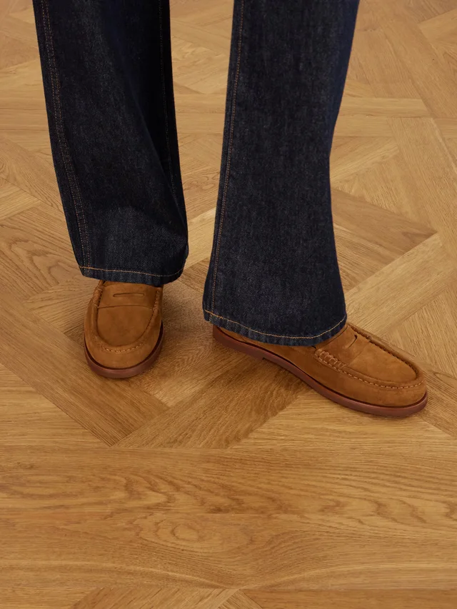 GIANVITO ROSSI Suede loafers in Beige, photo 2 of 2 from NET-A-PORTER (Canada)