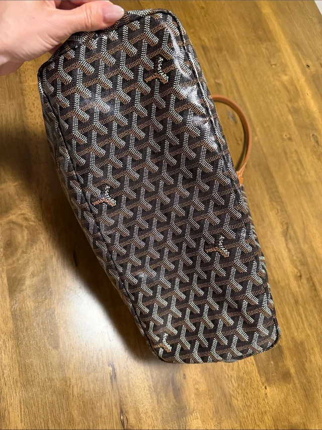 Goyard Brown/Tan Saint Louis Tote With Goyardine Pattern in black|brown|red Canvas from Poshmark, photo 4 of 5