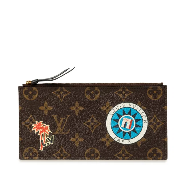 Brown Louis Vuitton Monogram World Tour Felicie Insert Zip Pouch in Brown Coated canvas from Designer Revival