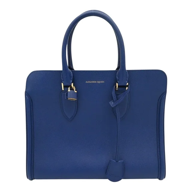Alexander McQueen Blue Leather Heroine Top Handle Bag in Blue Leather from Clotheshorse Anonymous