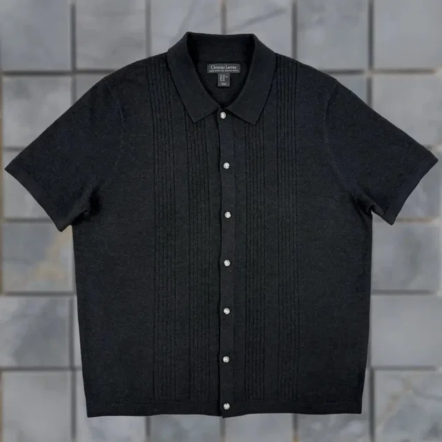 Christian Lacroix Polo Sweater Men’s 2XL Black Merino Wool Button Up, Men's (Size Xxl) in black Wool from Grailed