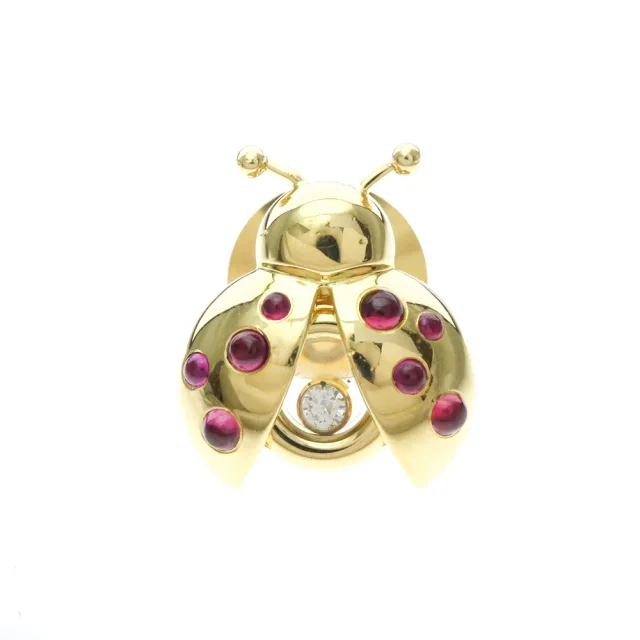 Chopard Ladybug Brooch Yellow Gold (18K) Ruby Brooch Gold in Gold Yellow gold (18K) from Elady