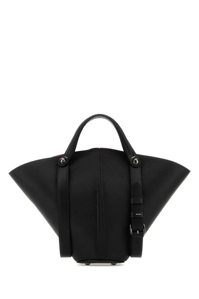 Maison Margiela Leather Wing-Flap Top Handle Bag — Black in Black Leather from HEWI