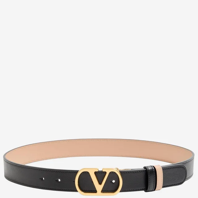 Valentino Garavani Vlogo Signature Leather Belt — Beige in Beige Leather from HEWI, photo 2 of 2