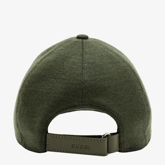Gucci 817507 Wool Logo-Embroidered Baseball Cap — Green Caps in Green Wool from HEWI