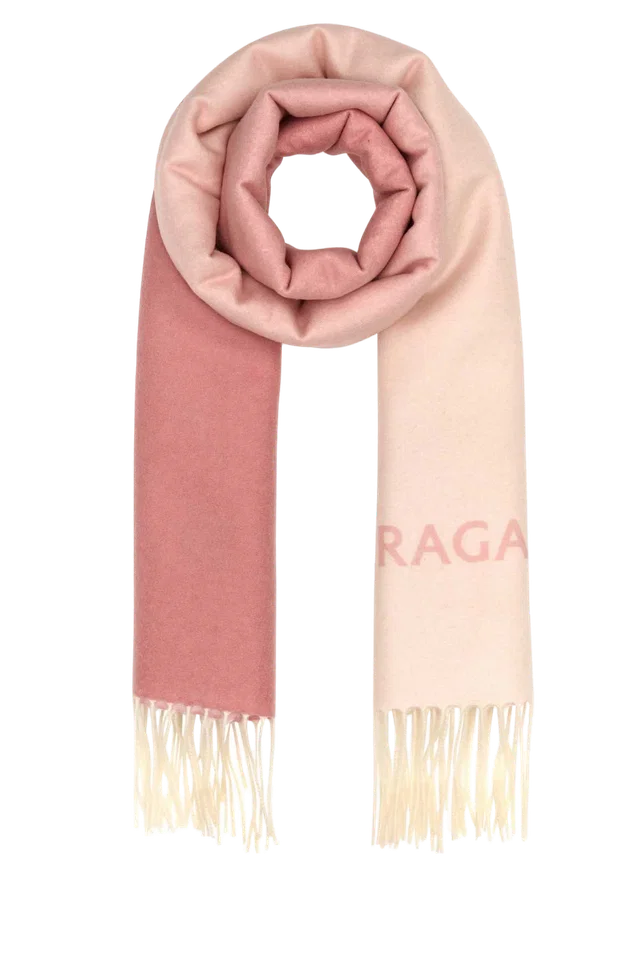 Ferragamo Cashmere Scarf — Pink Exterior: Scarfs in Pink Cashmere from HEWI