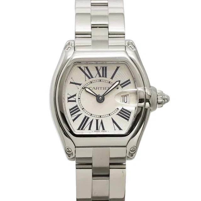 Cartier Roadster SM Watch Date Silver Quartz in Silver from The Reluxe