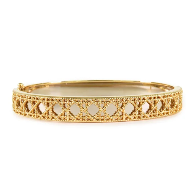 Dior My Bracelet Yellow Gold White 16.5 Bangle in White from The Reluxe