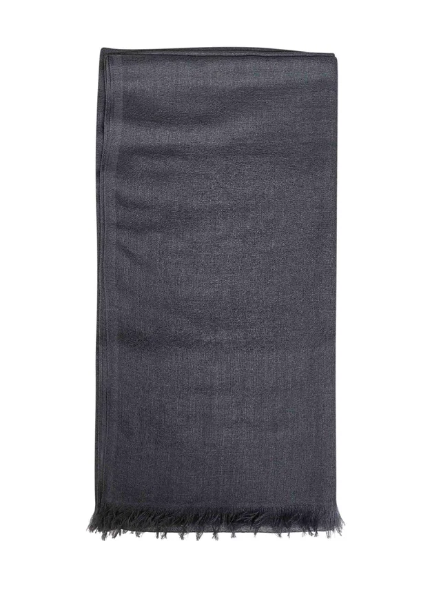 Brunello Cucinelli Cashmere And Silk Scarf — Gray Scarfs in Grey Silk from HEWI