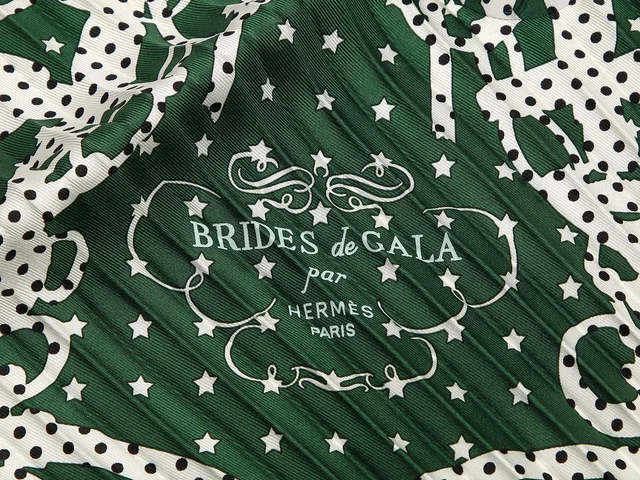 Hermès Brides de Gala Pleated Silk Bandana 55cm in Silk from Ann's Fabulous Finds, photo 2 of 6