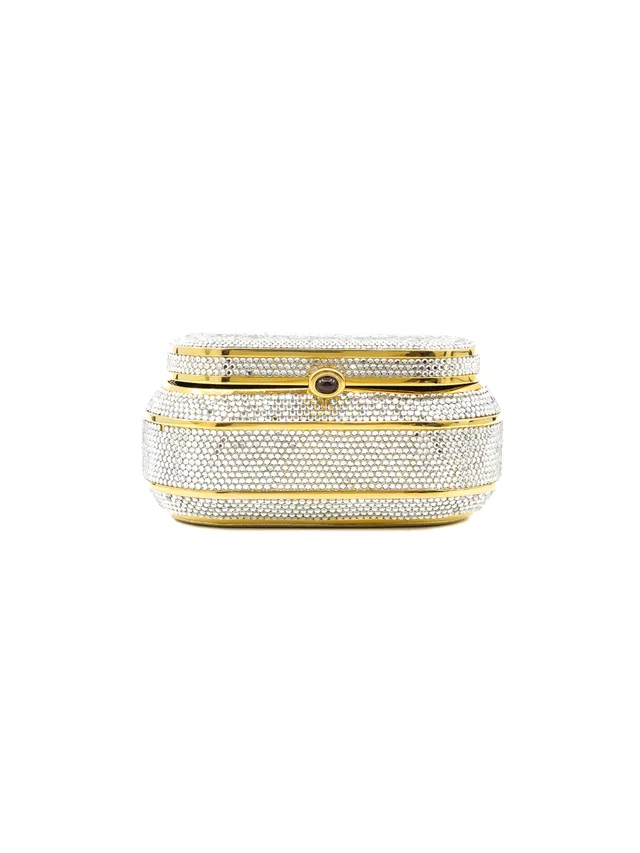 Judith Leiber Swarovski Minaudiere in Leather from Arcade Vintage