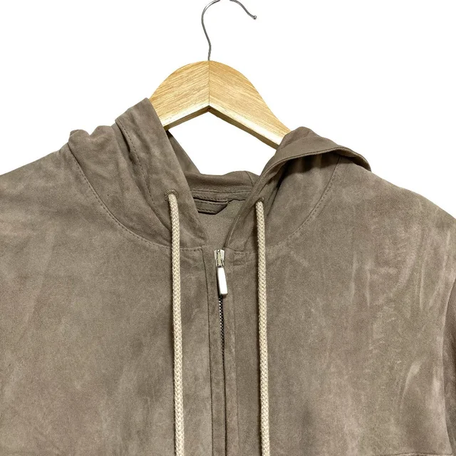 'S Max Mara Leather Hooded Long Coat in Leather from LuxUness, photo 3 of 3
