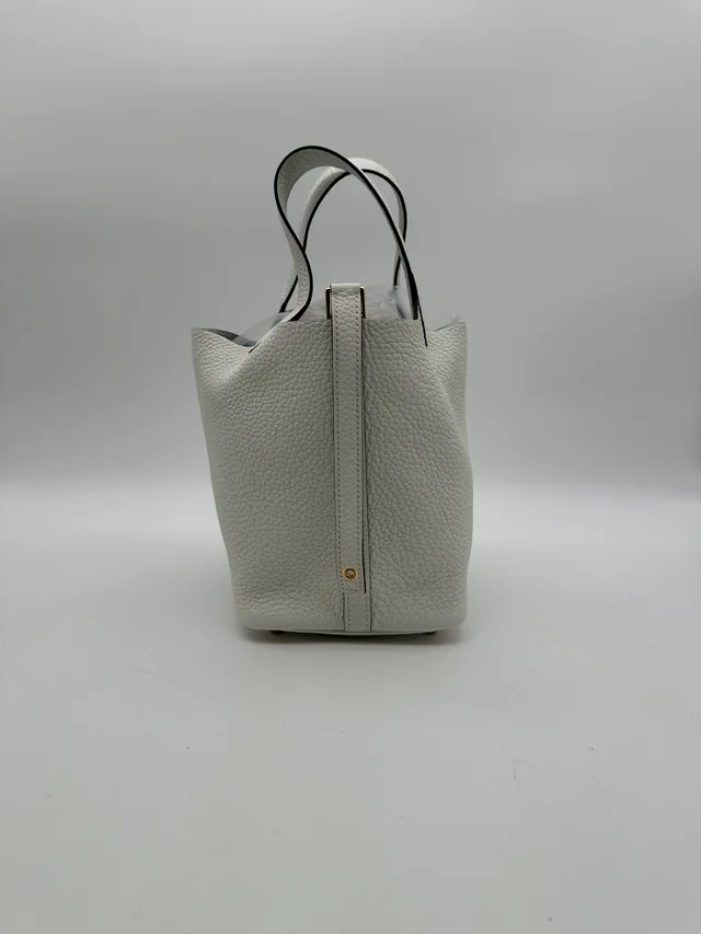Hermès Picotin 18 New White Tourillion Clemence Gold Hardware in White Clemence leather from Luxury Promise, photo 2 of 2