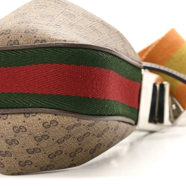 Gucci GG Supreme Monogram Textured Calfskin Web Mini Attache Hobo Beige Ebony New Acero in Beige Calfskin from FASHIONPHILE, photo 10 of 10