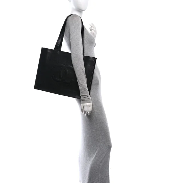 Chanel Caviar CC Tote Black in Black Caviar leather from FASHIONPHILE, photo 2 of 10